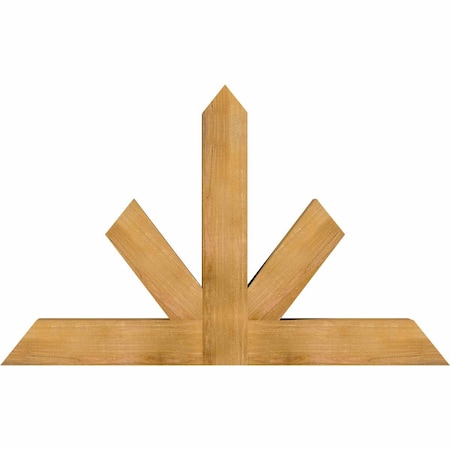 Ekena Millwork Saratoga Rough Sawn Timber Gable Bracket, Western Red Cedar, 60"W x 38"H x 6"D x 6"F, 15/12 Pitch GBW060X38X0606SAR00RWR